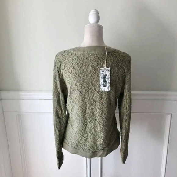 Monoreno NWT Olive Green Lace Jacket Cardigan M - Picture 4 of 5
